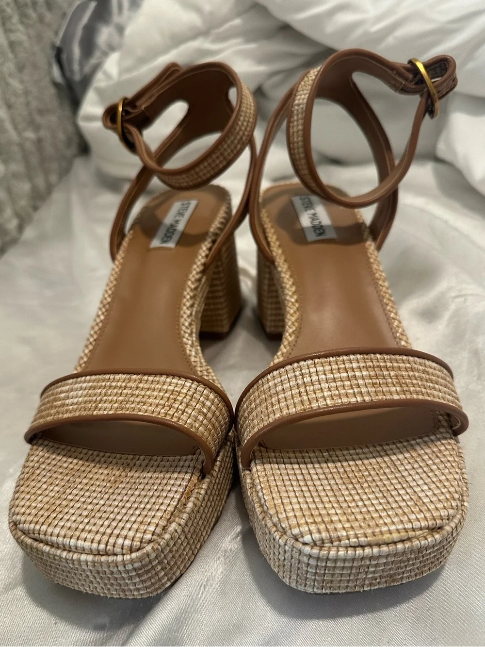 Steve Madden Woven Block-Heel Sandals